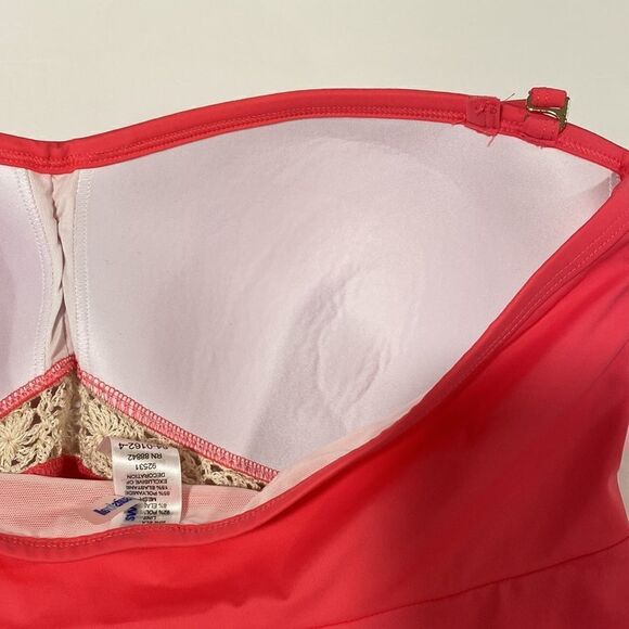 Swimsuits For All pink crochet detailing tankini size 20 - Picture 3 of 8